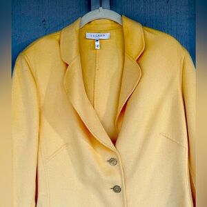 Butter Yellow Woman’s Jacket, Size 42,  L, Italian, Wool Cashmere